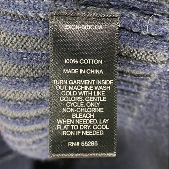 Express Men's Sweater Small Blue Ribbed Cotton Button-Up Pullover - Picture 4 of 6